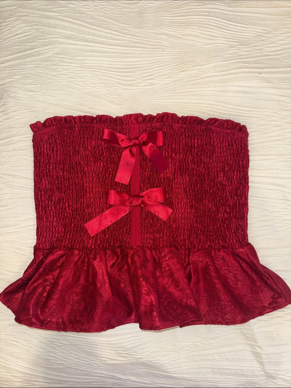Altard State Strapless Ruffle Top with Bows